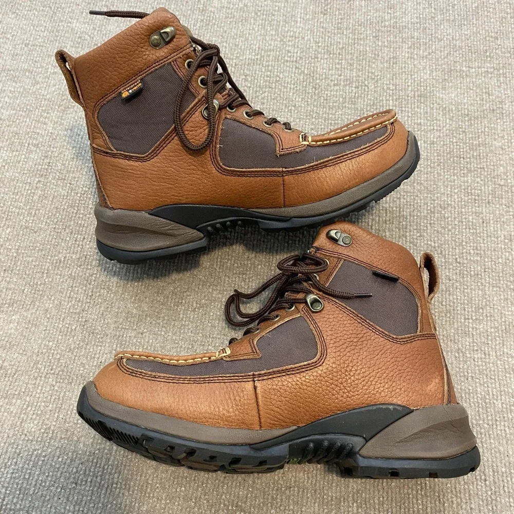 Schnee's Bozeman 34 Snow Boots Mens Size 8 Brown Leather Waterproof Ankle Winter
